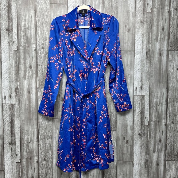 J Jason Wu Woven Printed Floral Trench Coat [AA106] - Picture 6 of 13